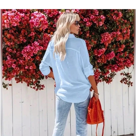 BREEZY LANE BUTTON FRONT SHIRT & COVER-UP - Picture 3 of 14